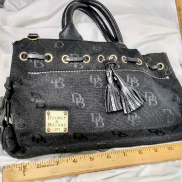 Dooney & Bourke Black Canvas Satchel - Picture 2 of 13